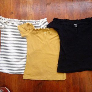 3 Aeropostale Cold Shoulder Shirts bundle sz. M